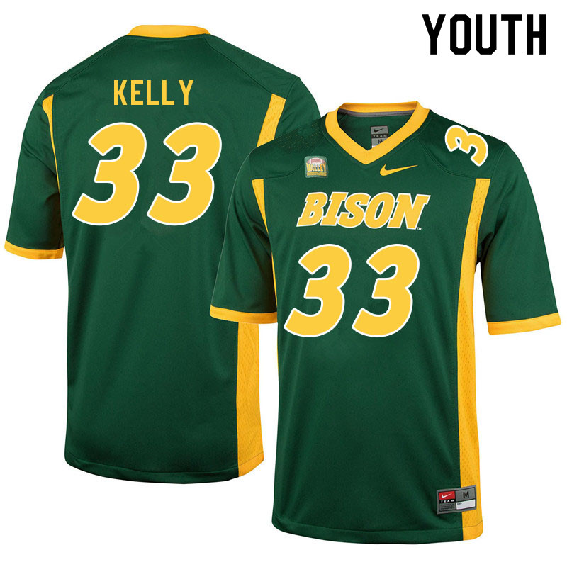 Youth #33 Jacob Kelly North Dakota State Bison College Football Jerseys Sale-Green - Click Image to Close